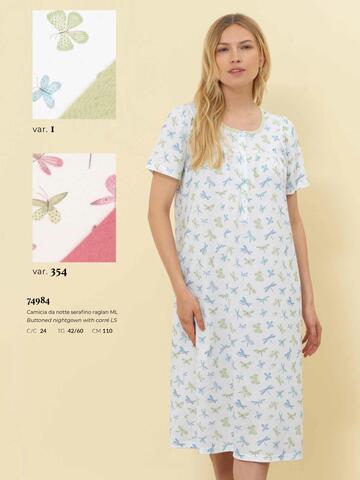 LINC74984- 74984 camicia notte m/l serafino reglan donna - Fratelli Parenti