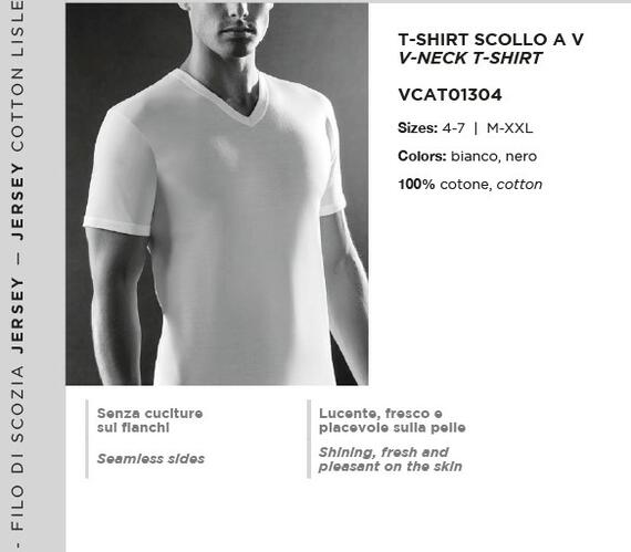 - T.SHIRT UOMO SCOLLO V COTONE 1304